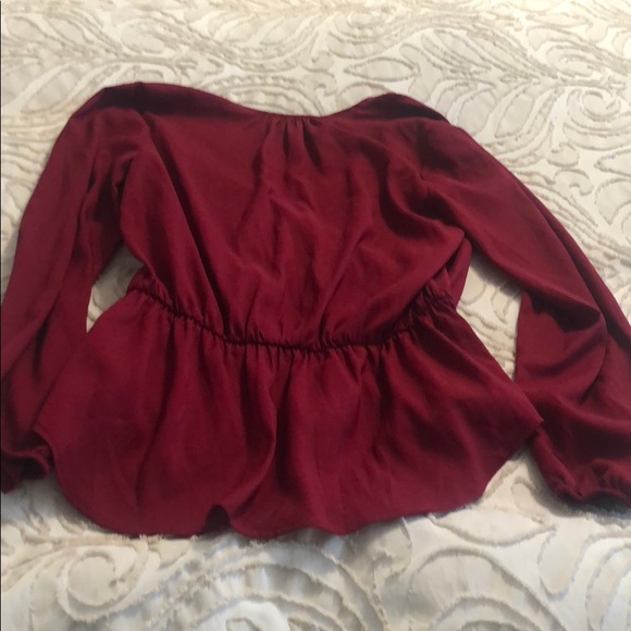 Ann Taylor XS Burgundy Chiffon Top - Picture 4 of 7